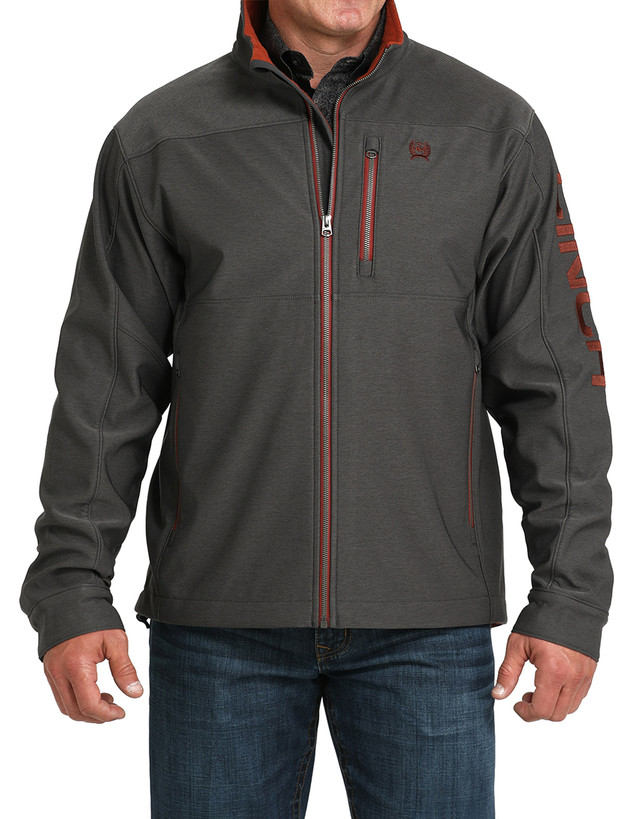 Cinch Men's Bonded Concealed Carry Solid Zip Logo Jacket - Black