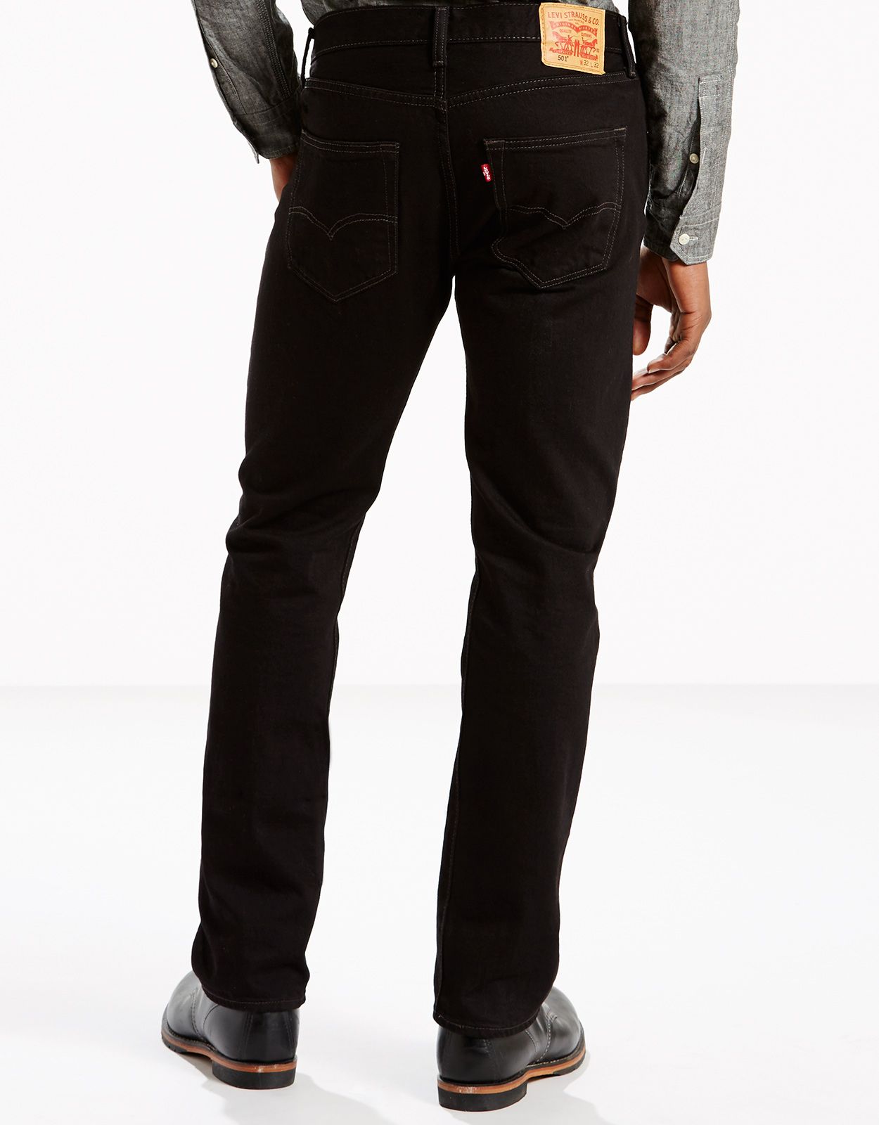 Levi's Men's 501 Original Mid Rise Regular Fit Straight Leg Jeans - Black