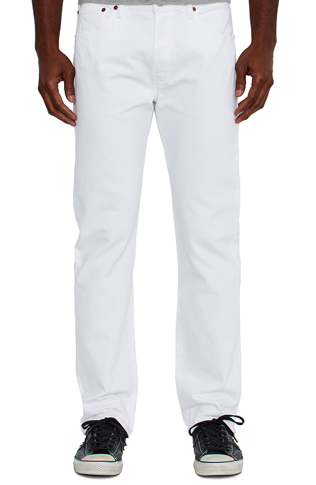 Levi's Men's 501 Original Mid Rise Regular Fit Straight Leg Jeans - Optic  White