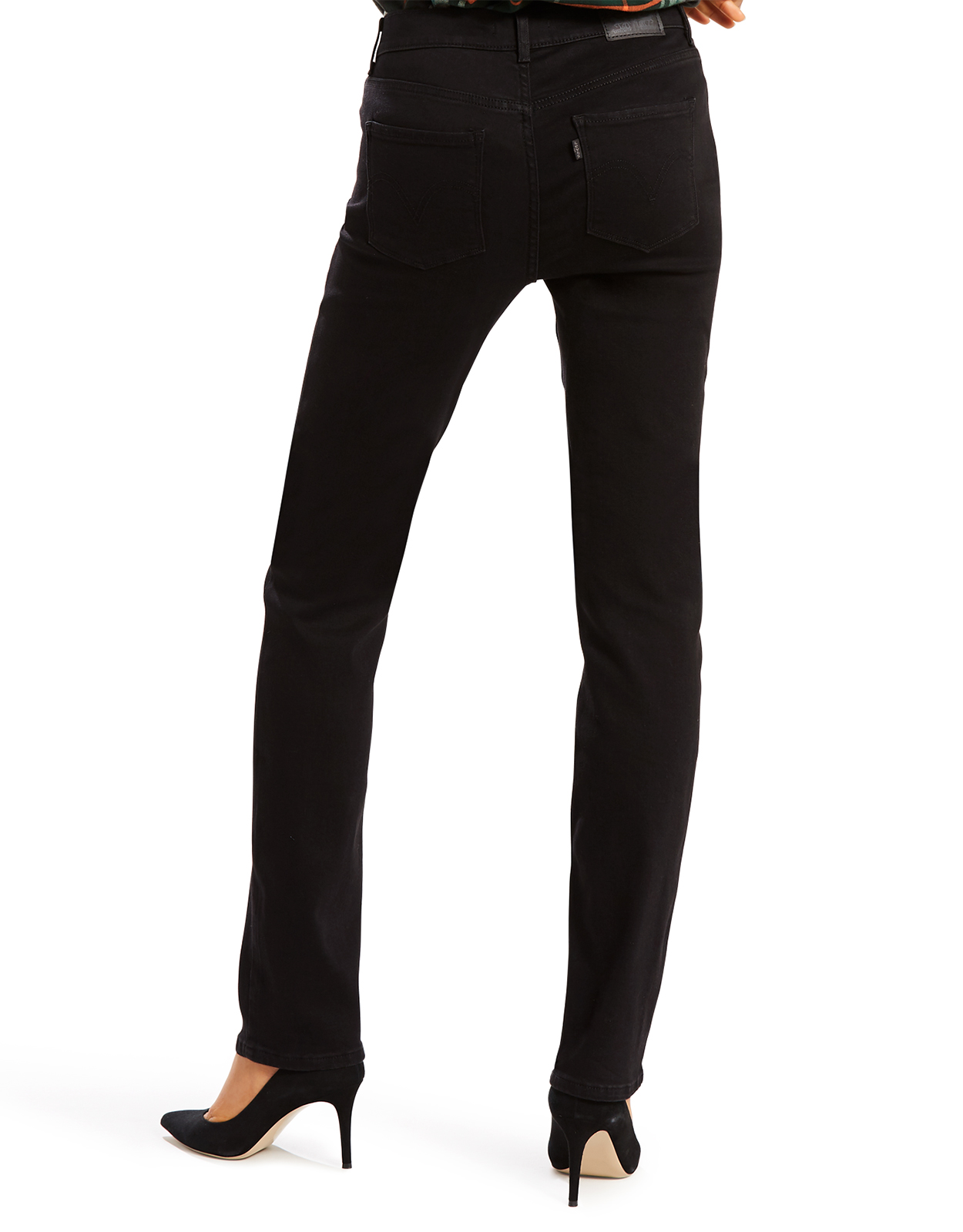 Levi's Women's Classic Straight Stretch Mid Rise Easy Fit Straight Leg  Jeans - Soft Black