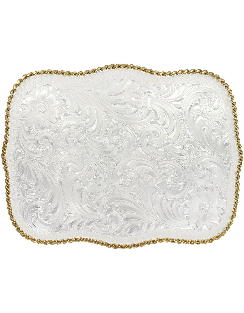 Montana Silversmiths Floral Engraved Buckle Silver/Gold display picture 2