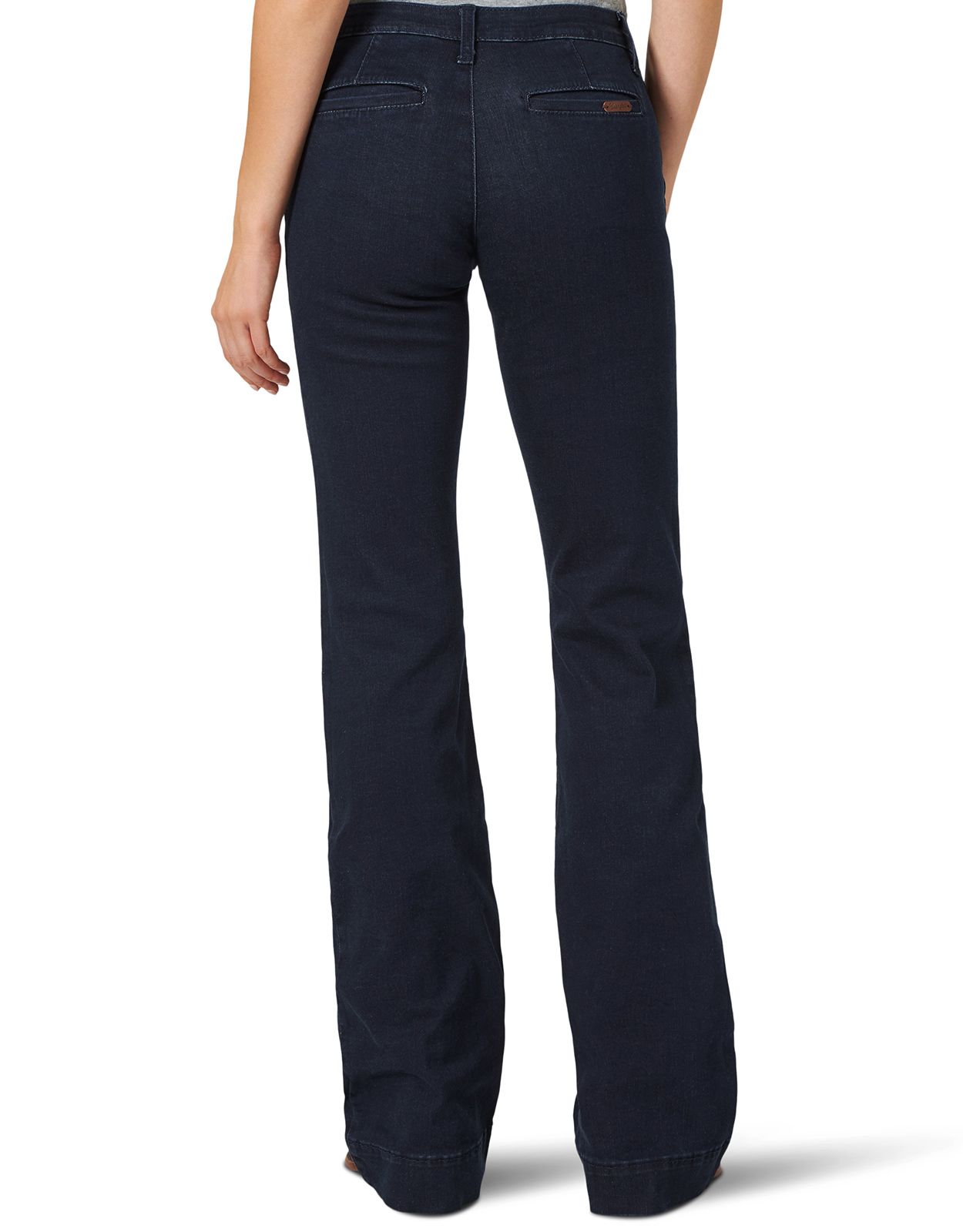 Wrangler Women's Retro Mae Trouser Stretch Mid Rise Slim Fit Wide Leg Jean  - AB Wash