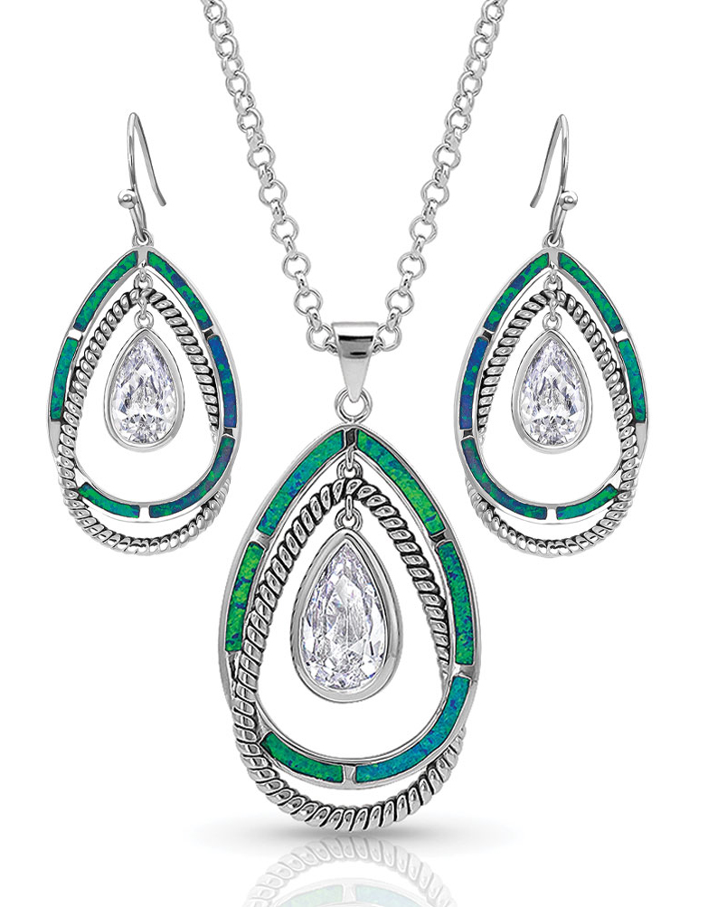 Montana Silversmiths Women's Opal Ribbons Teardrop Earring