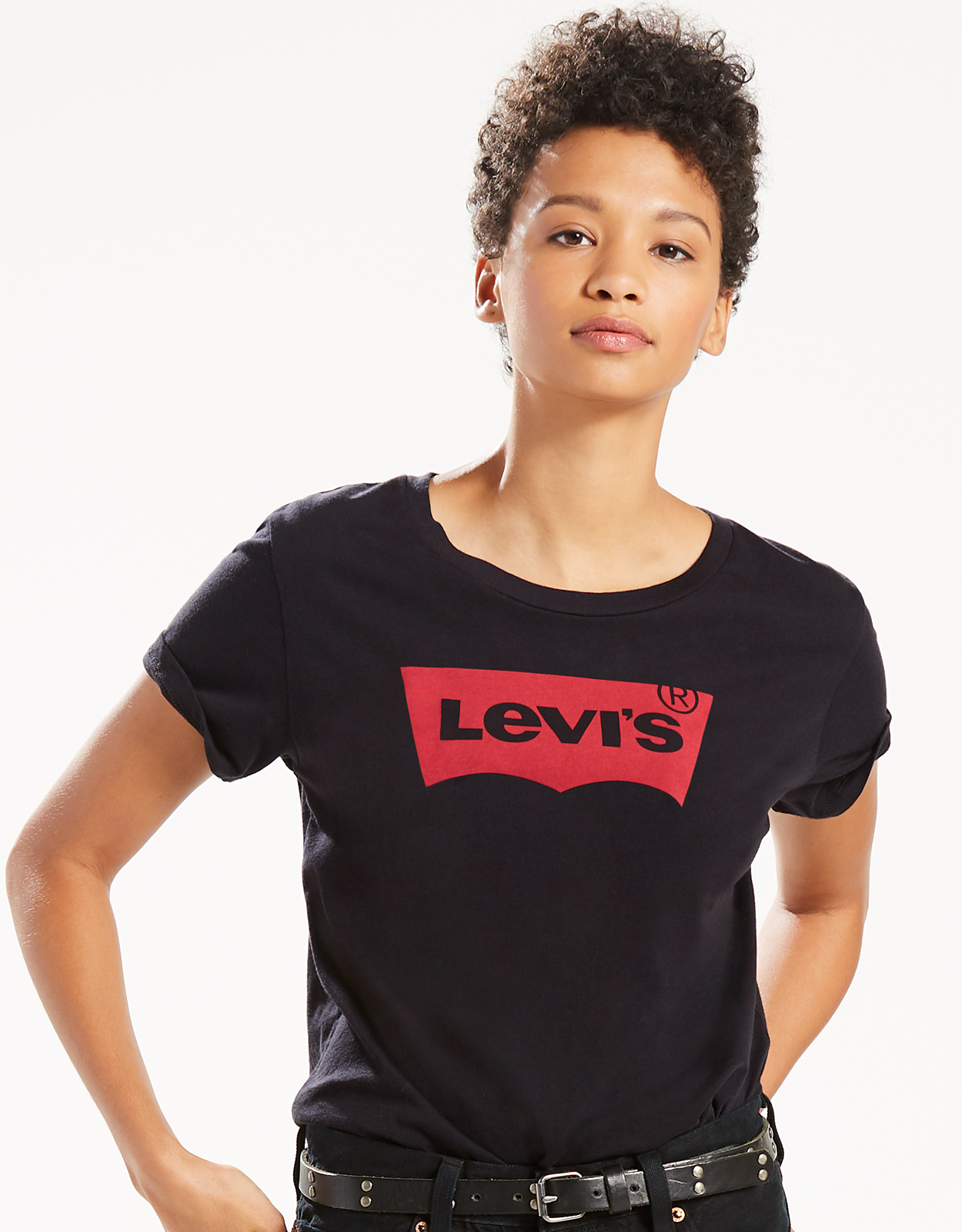 WOMEN SM LOGO POINT SHORT T-SHIRT 完売品 Levi's Women's Perfect Tee Short Sleeve Logo Print Tee Shirt