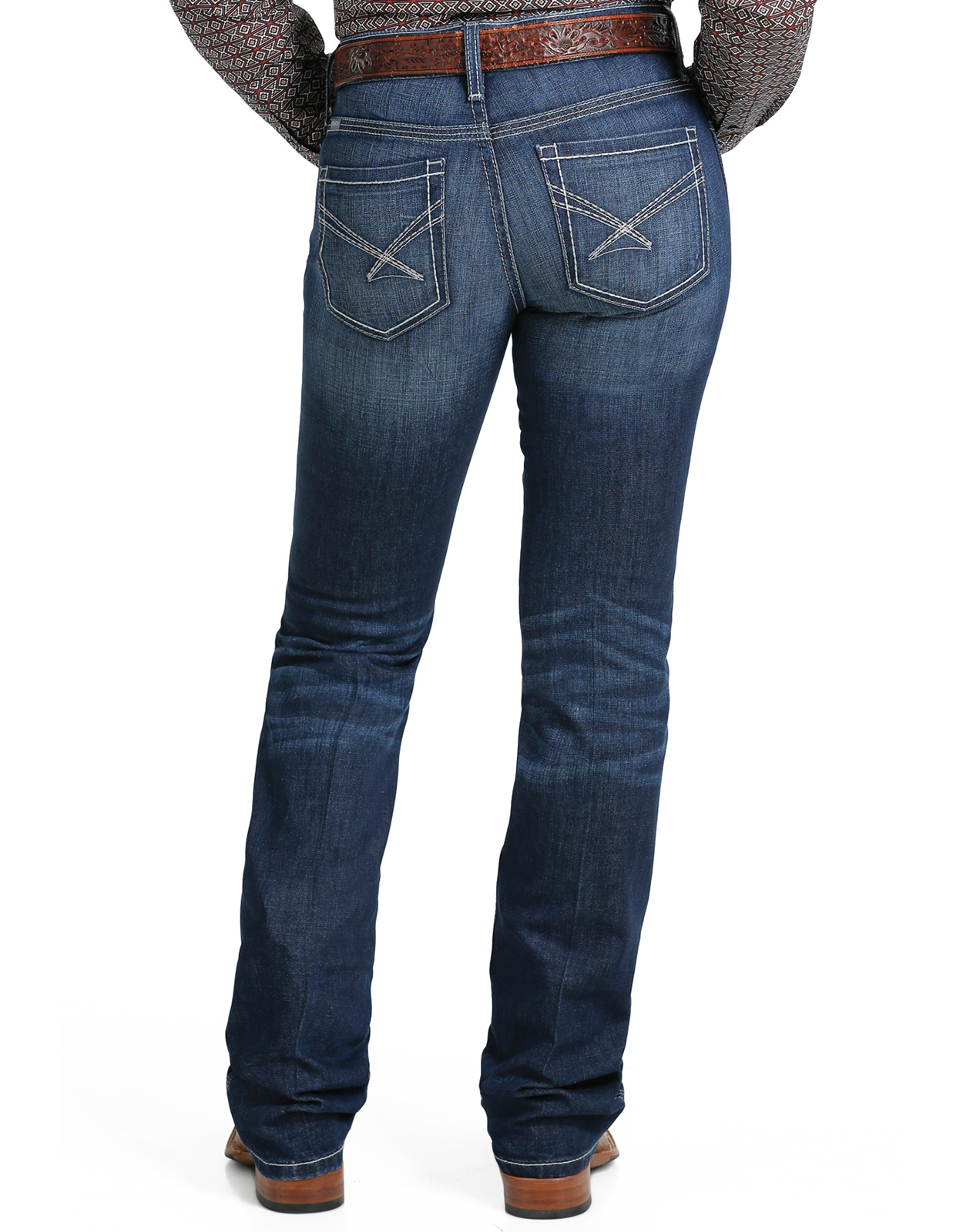 Cinch Women's Lynden Stretch Trouser Mid Rise Slim Fit Flare Leg Jeans -  Rinse