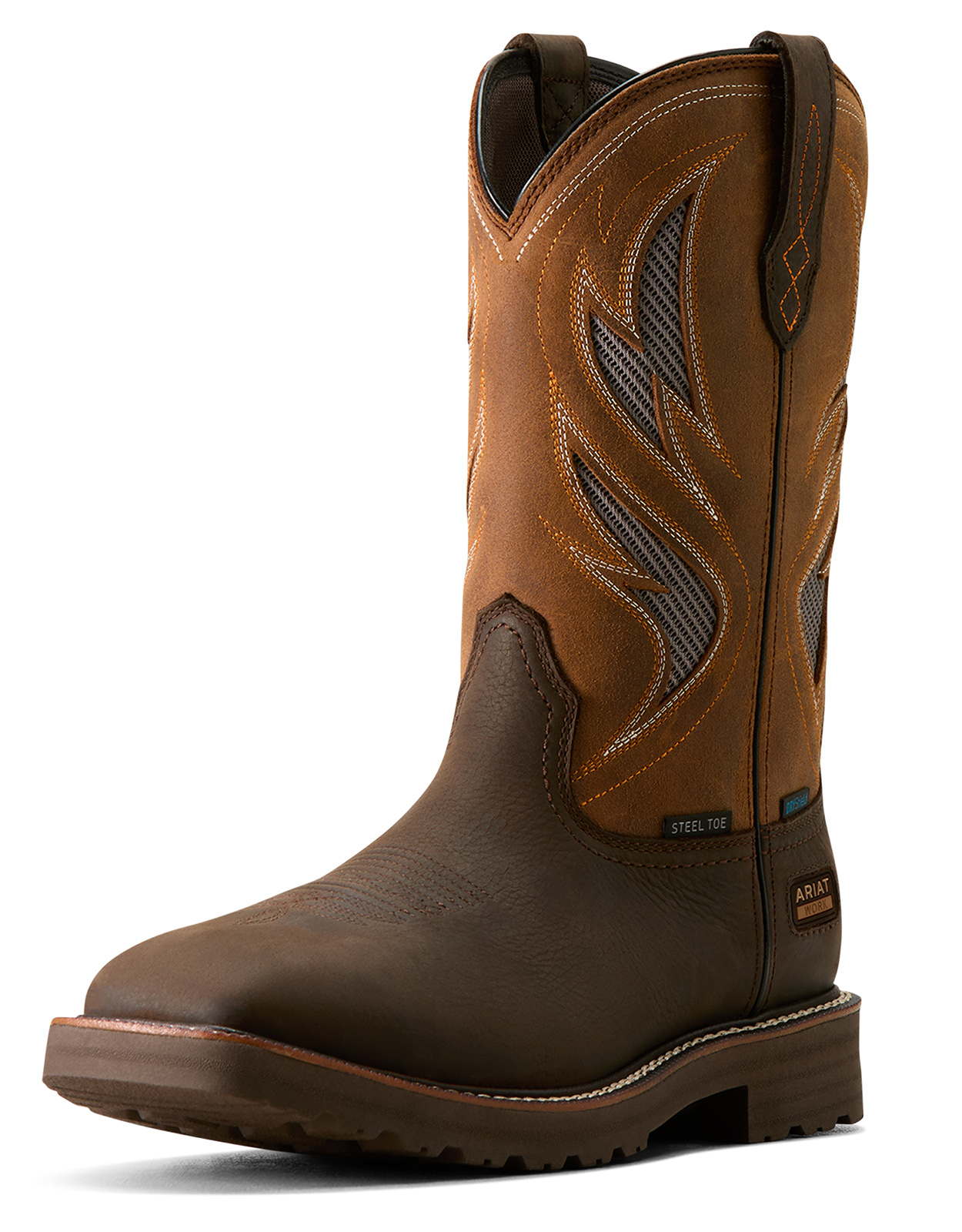 AERO GLIDE 7 Brown Leather Western Work Boots Men’s Elastomeric Insole Size 12 Cody James Men main image 3