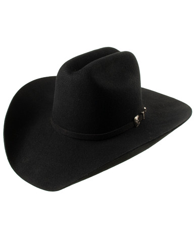 Master Hatters Denton 3X Wool Low Cattleman Crown Cowboy Hat - Black
