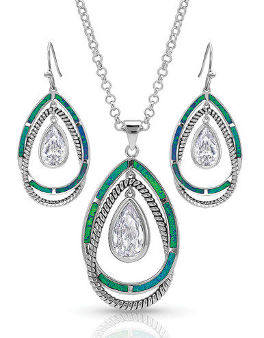 Montana Silversmiths Women's Opal Ribbons Teardrop Earring