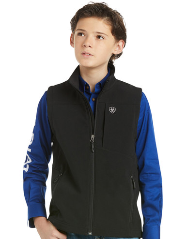 Ariat Boys' Vernon 2.0 Softshell Solid Zip Vest - Black (Closeout