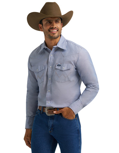 トップス TENDERLOIN T-STAND SHT CHAMBRAY L/S Wrangler Men's Long Sleeve Chambray Snap Western Work Shirt - Non