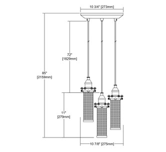 Fulton Three Light Pendant (66325/3)
