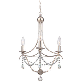 Crystorama - 413-SA-CL-MWP - Three Light Mini Chandelier - Metro - Antique Silver