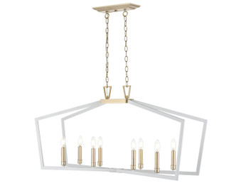 Millennium - 4528-MW/MG - Eight Light Pendant - Lizabeth - Matte White/Modern Gold