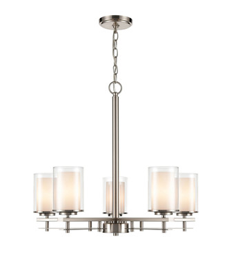 Millennium - 5515-BN - Five Light Chandelier - Huderson - Brushed Nickel