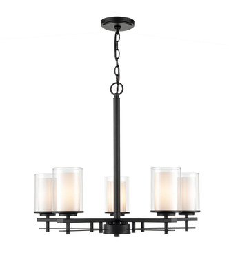 Millennium - 5515-MB - Five Light Chandelier - Huderson - Matte Black