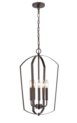 Millennium - 9825-RBZ - Five Light Pendant - Ivey Lake - Rubbed Bronze
