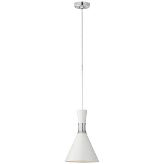 Visual Comfort Signature - S 5640PN-WHT - One Light Pendant - Liam - Polished Nickel