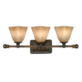 Golden - 3890-BA3 GB - Three Light Bath Vanity - Meridian - Golden Bronze