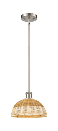 Innovations - 516-1S-SN-NBD2-9-NAT - One Light Mini Pendant - Ballston - Brushed Satin Nickel