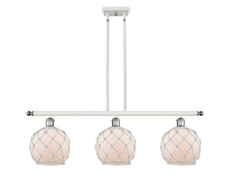 Innovations - 516-3I-WPC-G121-8RW - Three Light Island Pendant - Ballston - White Polished Chrome