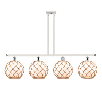 Innovations - 516-4I-WPC-G121-10RB - Four Light Island Pendant - Ballston - White Polished Chrome