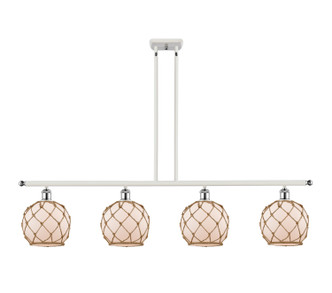 Innovations - 516-4I-WPC-G121-8RB - Four Light Island Pendant - Ballston - White Polished Chrome