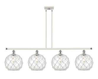 Innovations - 516-4I-WPC-G122-10RW - Four Light Island Pendant - Ballston - White Polished Chrome