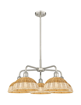 Innovations - 516-5CR-SN-NBD2-9-NAT - Five Light Chandelier - Ballston - Satin Nickel