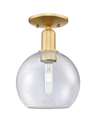 Innovations - 716-1C-SG-G124-8 - One Light Semi-Flush Mount - Arcadia - Satin Gold