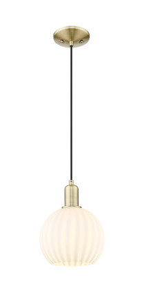 Innovations - 716-1P-AB-G1217-8WV - One Light Mini Pendant - Arcadia - Antique Brass