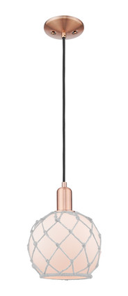 Innovations - 716-1P-AC-G121-8RW - One Light Mini Pendant - Arcadia - Antique Copper