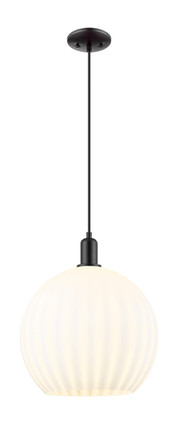 Innovations - 716-1P-BK-G1217-14WV - One Light Mini Pendant - Arcadia - Matte Black