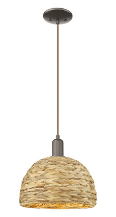 Innovations - 716-1P-OB-RBD-12-NAT - One Light Mini Pendant - Arcadia - Oil Rubbed Bronze
