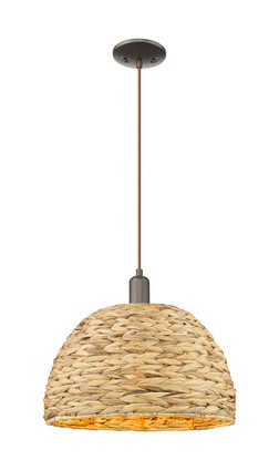 Innovations - 716-1P-OB-RBD-16-NAT - One Light Mini Pendant - Arcadia - Oil Rubbed Bronze