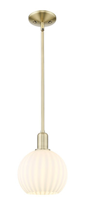 Innovations - 716-1S-AB-G1217-8WV - One Light Mini Pendant - Arcadia - Antique Brass