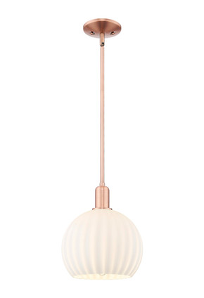 Innovations - 716-1S-AC-G1217-10WV - One Light Mini Pendant - Arcadia - Antique Copper