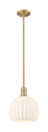 Innovations - 716-1S-BB-G1217-10WV - One Light Mini Pendant - Arcadia - Brushed Brass
