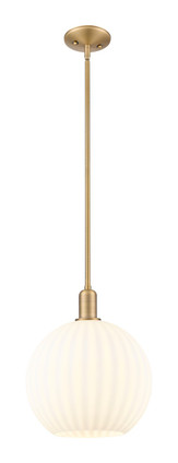 Innovations - 716-1S-BB-G1217-12WV - One Light Mini Pendant - Arcadia - Brushed Brass