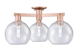 Innovations - 716-3F-AC-G124-8 - Three Light Semi-Flush Mount - Arcadia - Antique Copper
