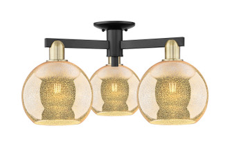Innovations - 716-3F-BAB-G128-8 - Three Light Semi-Flush Mount - Arcadia - Black Antique Brass