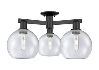Innovations - 716-3F-BK-G124-8 - Three Light Semi-Flush Mount - Arcadia - Matte Black
