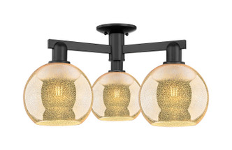 Innovations - 716-3F-BK-G128-8 - Three Light Semi-Flush Mount - Arcadia - Matte Black