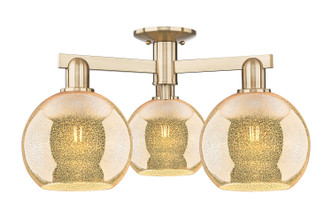 Innovations - 716-3F-CB-G128-8 - Three Light Semi-Flush Mount - Arcadia - Champagne Bronze