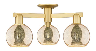 Innovations - 716-3F-SG-G128-6 - Three Light Semi-Flush Mount - Arcadia - Satin Gold