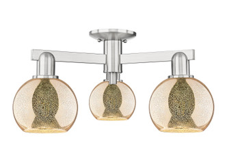 Innovations - 716-3F-SN-G128-6 - Three Light Semi-Flush Mount - Arcadia - Brushed Satin Nickel