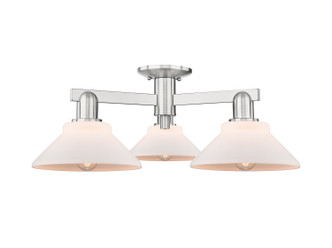 Innovations - 716-3F-SN-G131 - Three Light Semi-Flush Mount - Arcadia - Brushed Satin Nickel