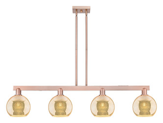 Innovations - 716-4I-AC-G128-8 - Four Light Island Pendant - Arcadia - Antique Copper