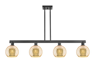 Innovations - 716-4I-BK-G128-8 - Four Light Island Pendant - Arcadia - Matte Black