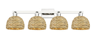 Innovations - 716-4W-PN-RBD-8-NAT - Four Light Bath Vanity - Arcadia - Polished Nickel