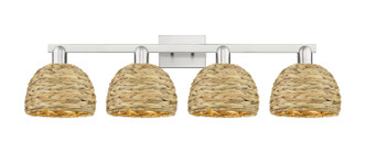 Innovations - 716-4W-SN-RBD-8-NAT - Four Light Bath Vanity - Arcadia - Brushed Satin Nickel